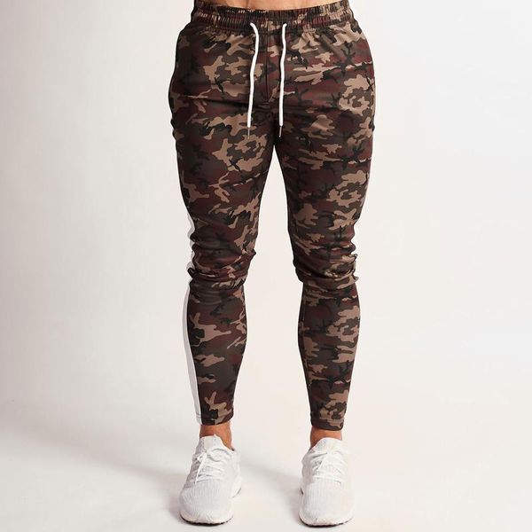 

pants joggers men camouflage sweatpants deporte fitness mens trousers casual skinny pantalon sport workout pencil pant, Black