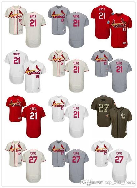 

mens женщины молодежь сент-луис джерси 21 inals брэндон мосс 27 brett cecil 21 brett cecil пользовательские белый черный красный джерси фран, Black