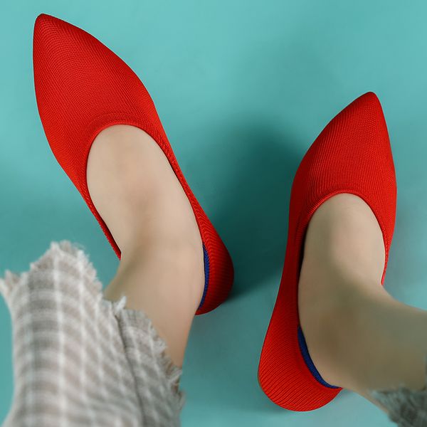 

spring sock shoes woman 2020 new comfortable ladies flats shoes pointed toe women's ballet flats shoe mesh footwear femme, Black