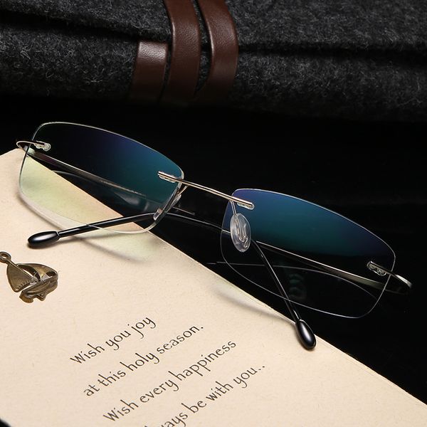 

new flexible rimless reading glasses anti blue presbyopia eyewear ultralight paddy thin magnifier silver reader +1.0 +1.5, White;black