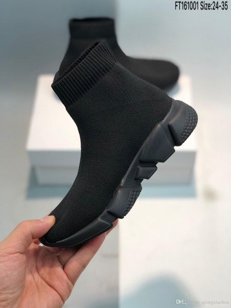 

new fashion baby kids shoes socks boots children slip-on casual flats speed trainer sneakers boy girl high-running shoes, Black