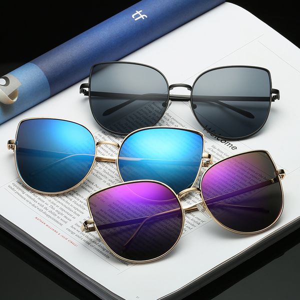 

retro women's sunglasses metal frame fashion oversized sunglasses 10-bls3449, White;black