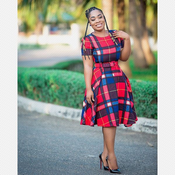 

w8164 one-piece european and american cross-border womens fashion casual plaid swing dress with belt, White;black