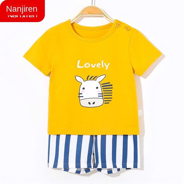 

bu2pi boys' short sleeve suit western style summer pure cotton shorts 2-piece set 2020 new cotton t-shirt clothing t-shirt clothing car