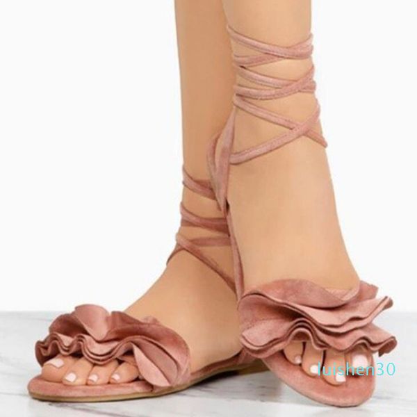 

women sandals 2019 summer women flat sandals fashion flock flowers decor beach shoes plus size 42 43 l30, Black