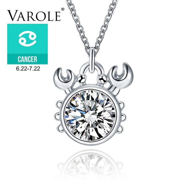 

varole zodiac cancer 16in chain necklaces & pendants for women birthday gift constellations jewelry birthday gift box, Silver