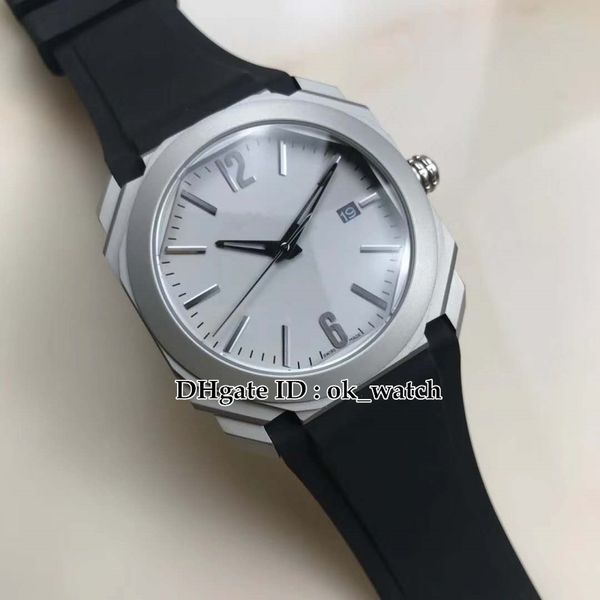 YENİ Sürüm Octo 102858 Gri Dial Titanyum Kasa Mens Japonya Kuvars İzle Gents İş Saatler Siyah Kauçuk Kayış 6 Stiller