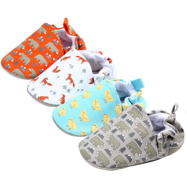 

детские дома шпаргалки shoescute мультфильм животных печатные мокасины anti-slip теплый первый ходунки