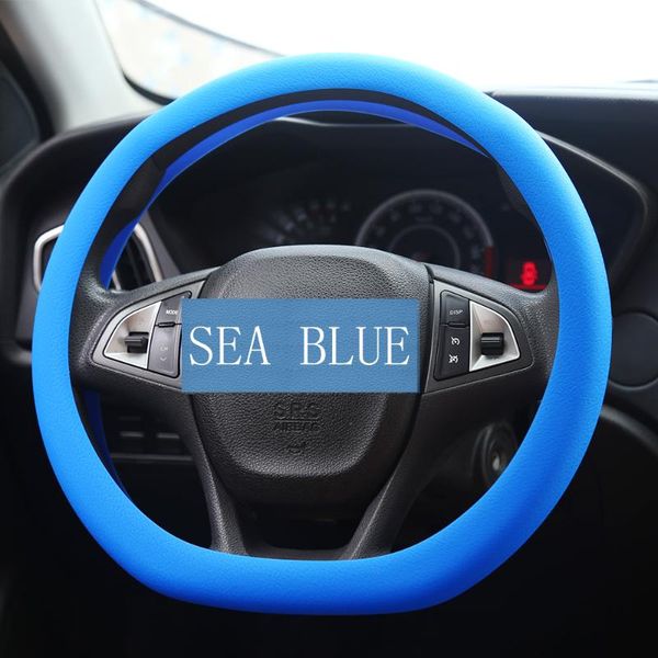 

new coming practical antiskid good touching silicone car auto steering wheel cover case suits for universal car common size