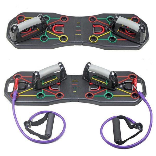 

push up board fitness equitmen foldable multifunction muscleboard with handle pull rope push up board men women home training