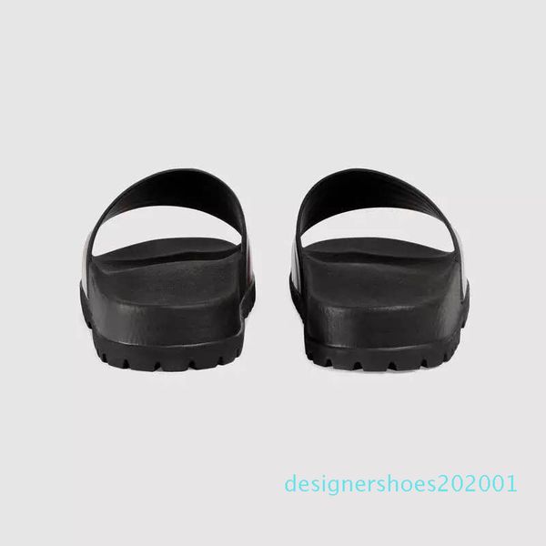 

designer sandals signature slide fashion mens causal non-slip summer slippers green red green striped sandals for men size 38-46 cn09, Black