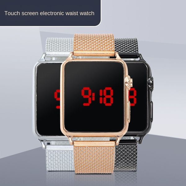 

7qkdg led square electroplatedfashion touch button pvc strap led square electroplatedfashion touch button pvc watchband electronic electroni, Blue