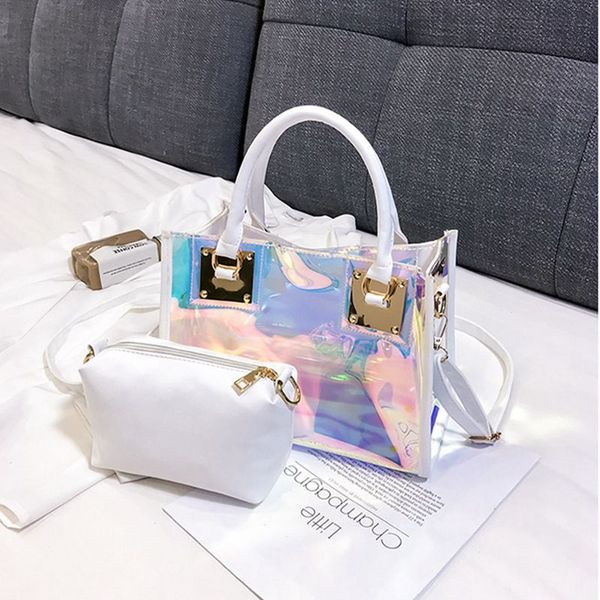 

дизайнер сумка модные transparent две пьесы матери сумка высокого качества способа женщин пляжа сумка синтетическая кожа tote