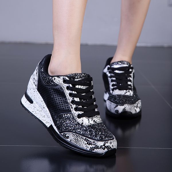 

high heel shoes women sneakers fashion summer shoes leopard print women's, Black