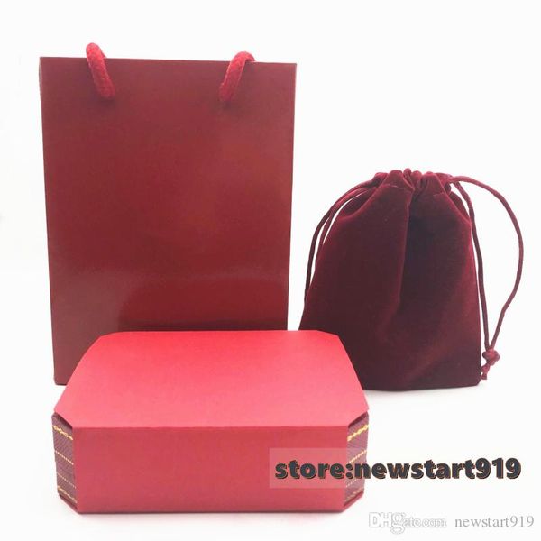 

love screw red bracelet box packing set with pager bag and velvet bag, Black;white