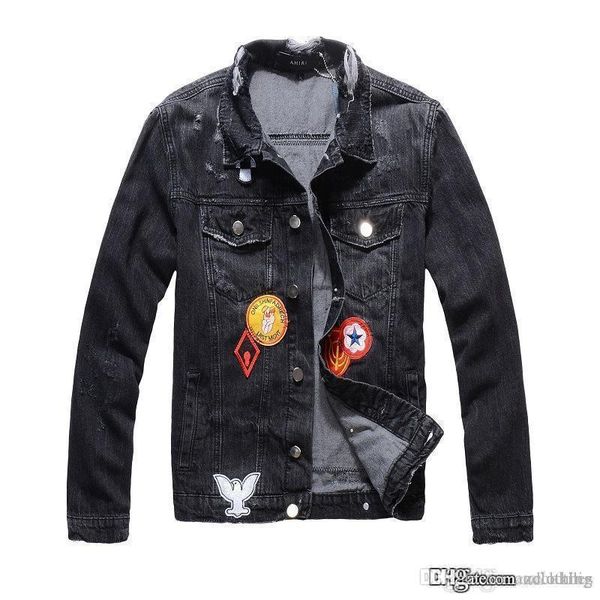 

new mens designer jackets embroidered denim jacket shirt slim casual streetwear vintage ripper black jeans men s clothing designer jackets, Black;brown