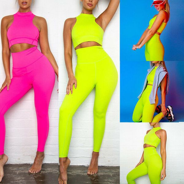 

women sets summer tracksuits sleeveless halter vest crop +sport gym leggings butt lift elastic pants women 2pcs sportwear, Gray