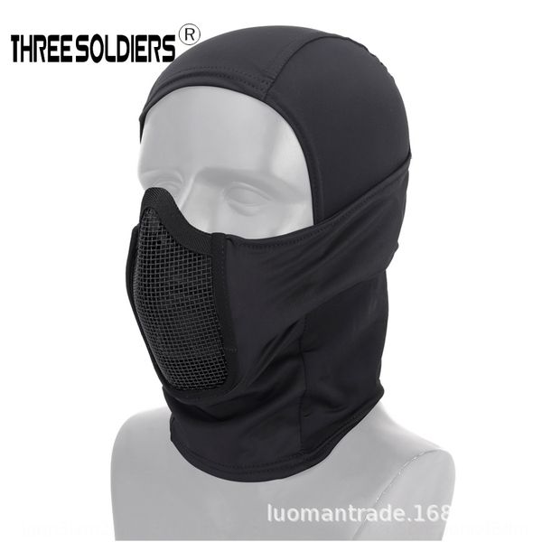 

sb6ul steel mesh protective head cover outdoor cycling personalized mask cs tactical breathable protection bicycle protection quick-drying m, Black
