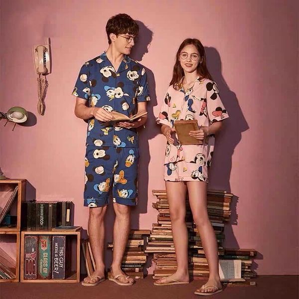 

cotton short-sleeved shorts gk same style women's summer loose large size couple shorts pajamas pajamas men's two-piece suit, Black;brown