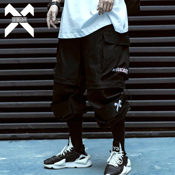 

men's pants 11 bybb's dark hip hop cargo pant men removable short summer mens joggers tactical sweatpants streetwear, Black