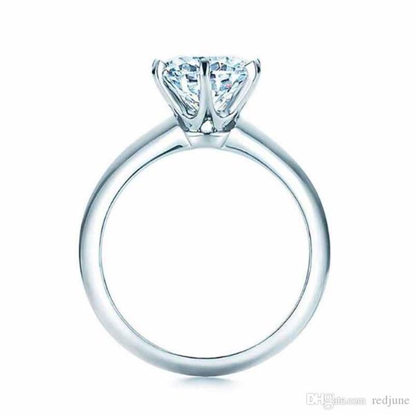 

luxury jewelry wedding rings set gold/silver sona cz engagement solitaire rings for women full size, Golden;silver