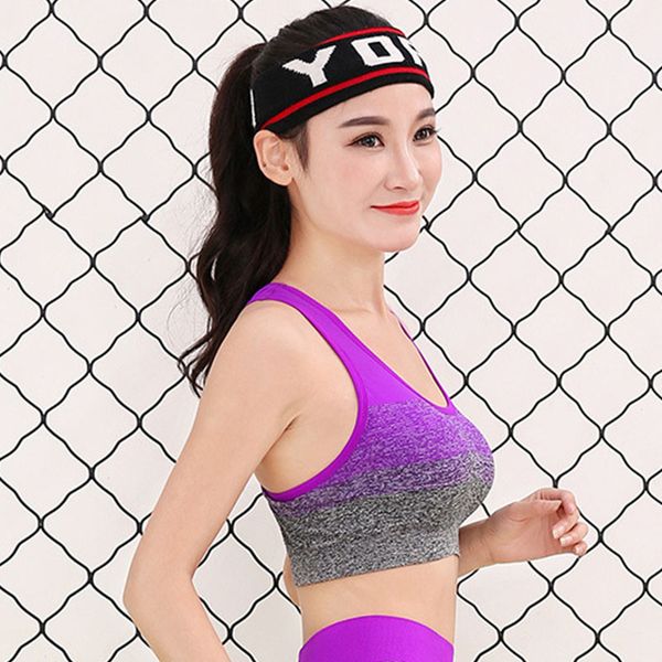 

breathable sports bra multipurpose running yoga gym workout seamless crop bra women padded gradient sports *, White;black