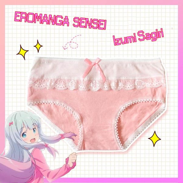 

anime eromanga sensei izumi sagiri theme cute women's daily intimate panties girl's underwear comfortable cotton, Black;pink