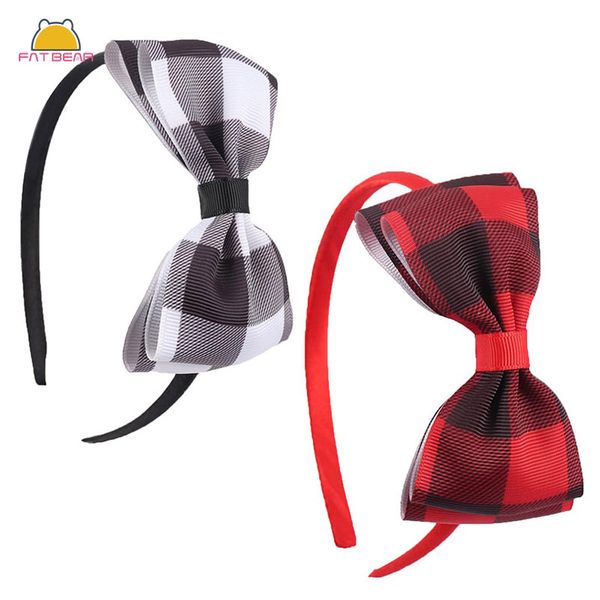 

hair accessories red black plaid bow headbands for girls grosgrain ribbon hairbands teen boutique tiara, Slivery;white