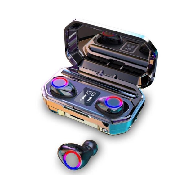 

m12 tws 5.0 bluetooth earphone with microphone led display flashlight wireless bluetooth earbuds earphones waterproof noise cancelling rgyvd