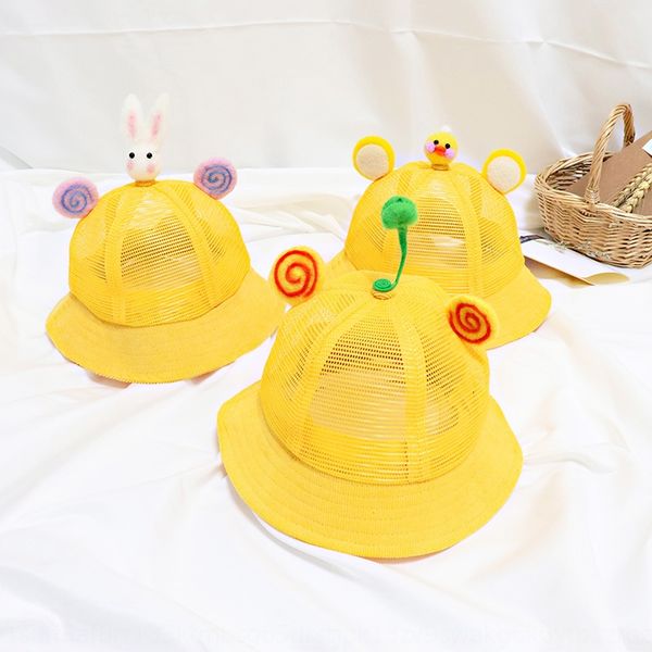 

fisherman baby cap baby cap hat sun autumn tide thin children sunshade boy girl summer mesh fisherman hat, Yellow