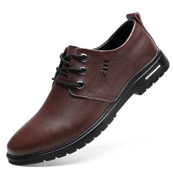 

british fashion men's increased leather shoes business casual dress shoes men's high-quality luxury leather casual, Black