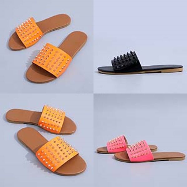 

2020 summer tassel women slippers flat soes pu leater buckle gladiator soes women deners zapatos de mujer fringe#278#283, Black