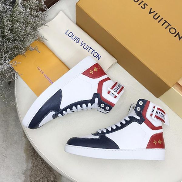 

2020 пара обуви высокое качество моды luxury mens кожа случайные спортивная обувь, индивидуальность wild высокой верхней мужская повседневна, Black