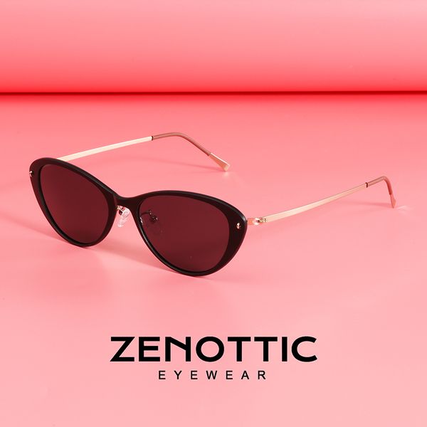 

zenottic small cat eye polarized sunglasses for women nylon titanium brand pchromic sunglasses coating mirror driving shades, White;black
