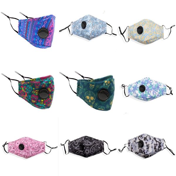 

100 pcs mens face mask 3d 4 layers cartoon masks with breathe valve breather valve anti dust masks womenren dustproof protective designer#26, Black