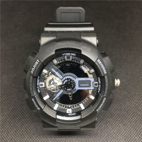 

quartz shock sport mans watches wholesale led digital 5 colors black gold watch with box fashion boys & girls outdoor sport watch dropship, Slivery;brown