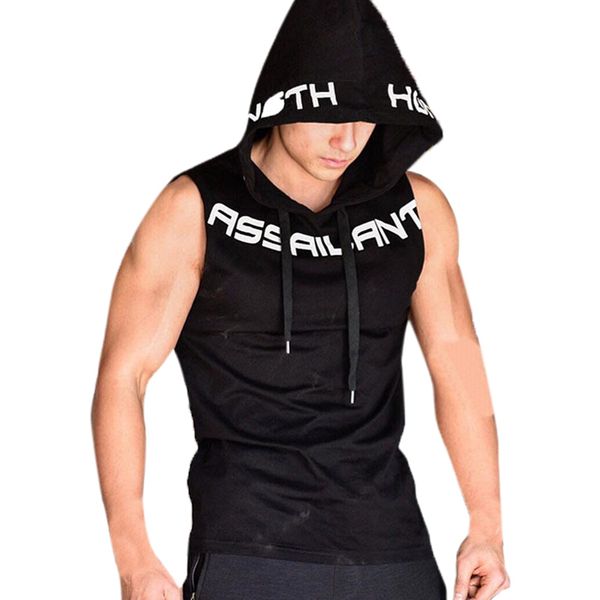 

new men's sports vest fitness vest sleeveless t-shirt sportswear running jogging suit black m, Black;blue