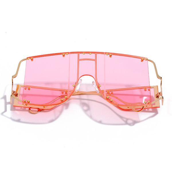 

sunglasses punk wind metal large frame sunglasses europe and america ins street shoot trend personality rivet sunglasses, White;black