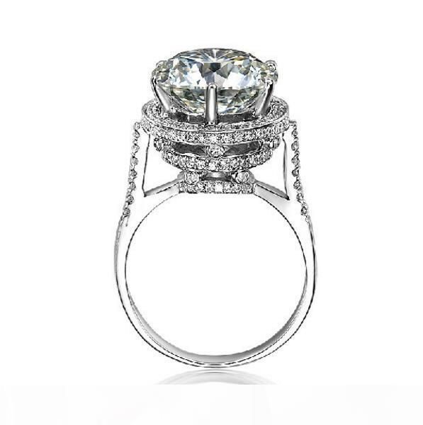 

высокое качество новый дизайн 5 карат luxury design vintage античная nscd обручальное кольцо fabulous кольцо сона с синтетическим diamod, Golden;silver