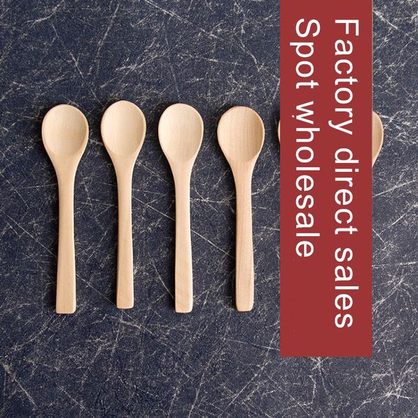 

factory price small wooden spoons seasoning small spoon custom logo honey spoon children jam cake spoon wooden medicine spoons t4703