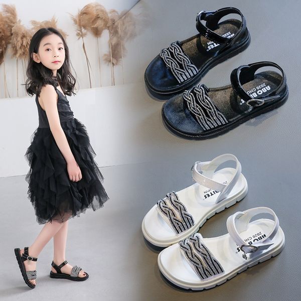 

sandals children's 2020 new girls' sandals little girl princess fashion shoes baby's big children's shoes, Black;red