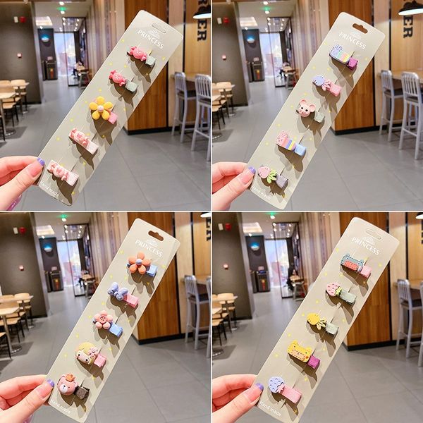 

korean cute children hairpin female princess cartoon hairpin girl baby headwear baby bb small clip headdress headdress hair clip, Slivery;white