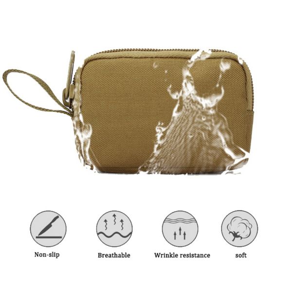 

outdoor bags (tactical) hunting molle square wallet purses waterproof card key holder change coins pouch earphone sack