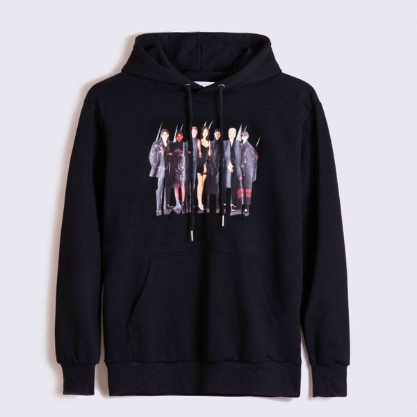 

20ss mens new hoodies fashion model characters printing pullovers casual trendy boys sweatshirts wholesale, Black