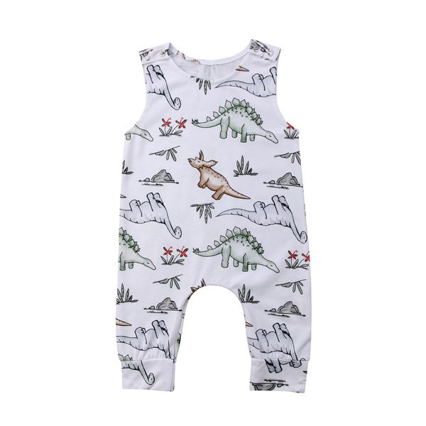 

new baby boy gril jongen meisje dinosaurus romper jumpsuit speelpakje kleding outfits mouwloze zomer sunsuit t200721, Blue