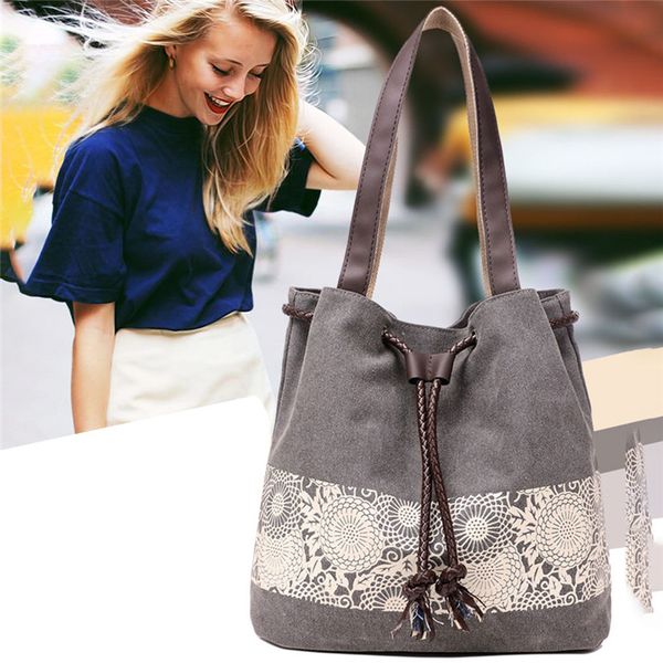 

female canvas bag shoulder bag for women 2020 handbag artistic style large capacity national style travel portable shopping