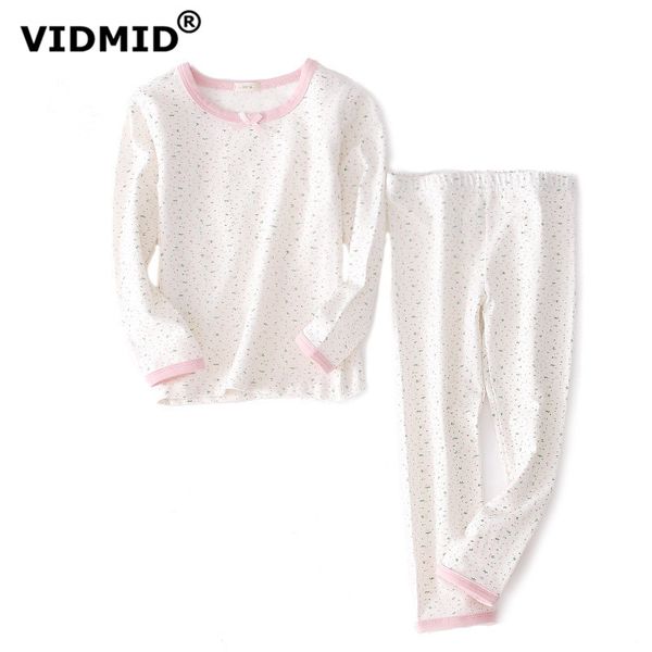 

vidmid baby girls pajamas sets winter long sleeved cotton underwear pajamas kids girls clothes sleepwear home clothing 7010 01, White