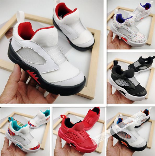 

wholesale baby shoes 5s kids basketball shoes bred black red slip-on boys sport shoes children sneaker kids gift 22-35