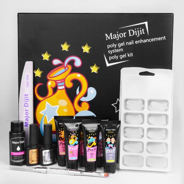 

manicure set extend builder kits finger nail extension uv led acrylic builder gel nail lamp crystal jelly, Red;pink