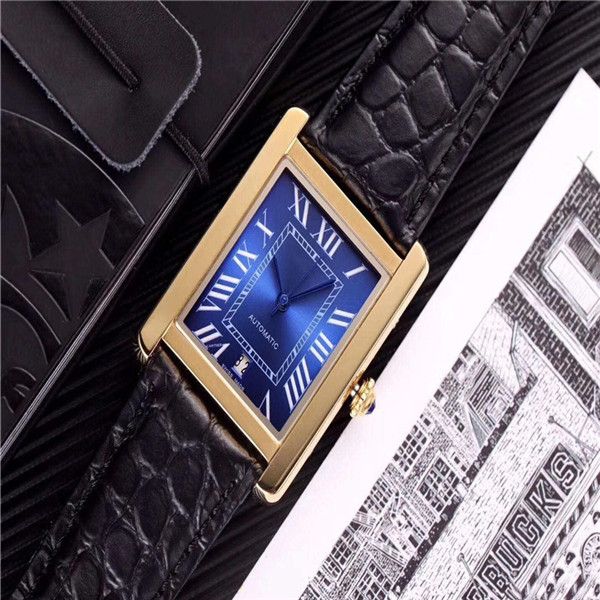 

men's watch, w5200026 tank series.cow leather belt.dial size 41m. sapphire mirror, tank series men's automatic watch 3a quality au, Slivery;brown